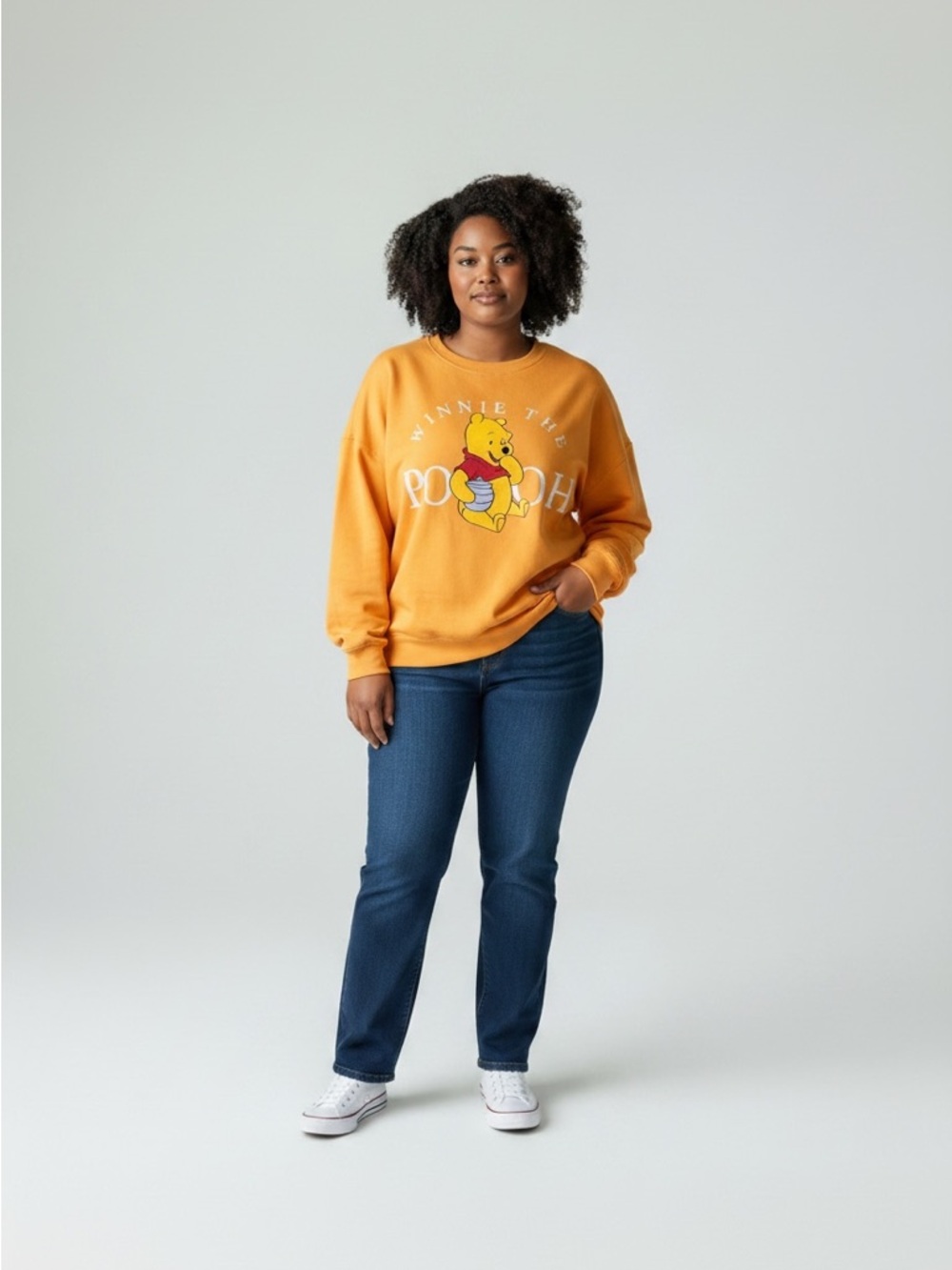 Disney Winnie The Pooh Women’s Size 3X Long Sleeve Graphic Sweatshirt Orange